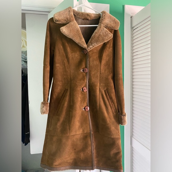 Genuine shearling full length coat - Picture 1 of 11
